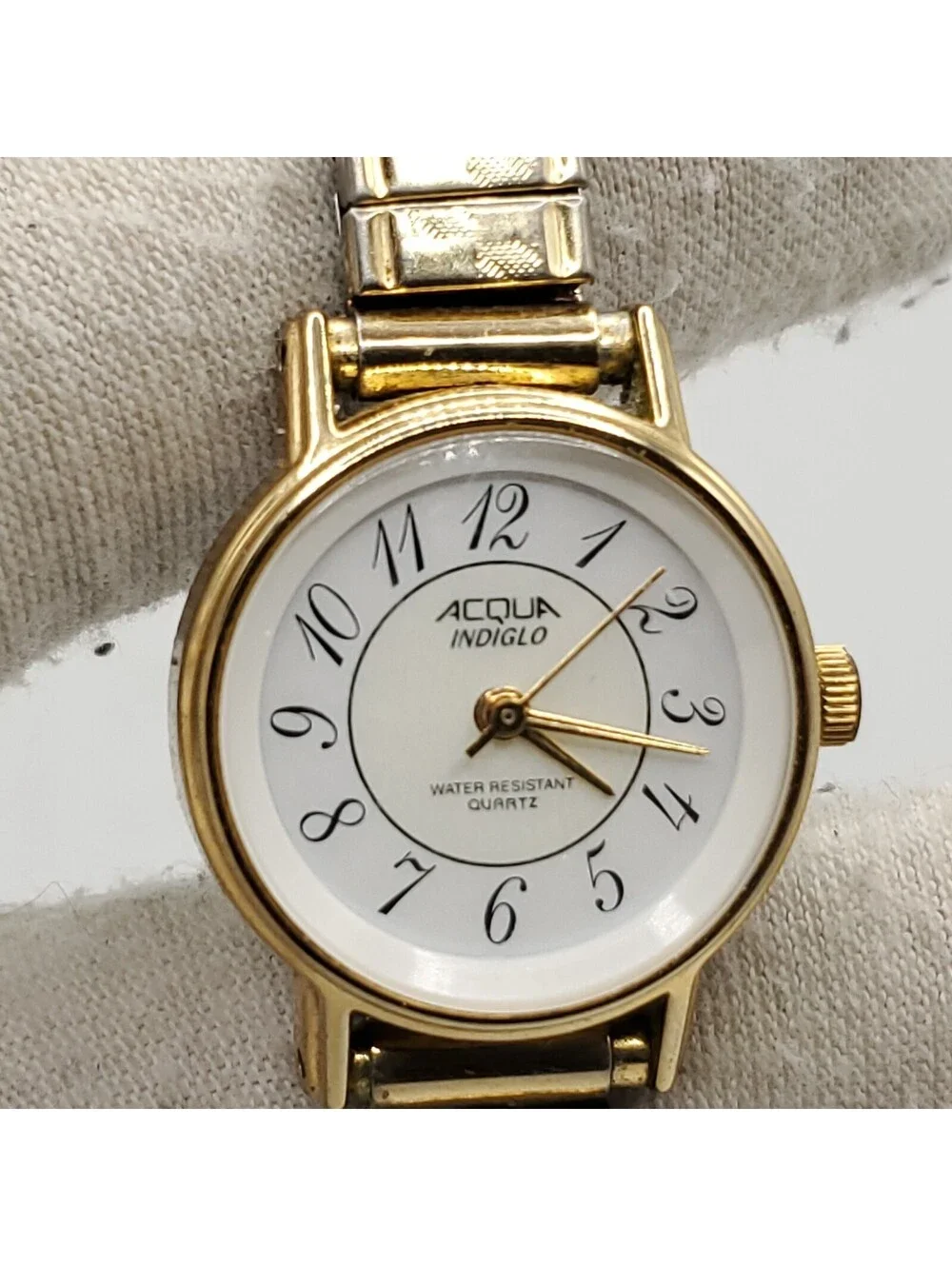 Timex Acqua Indiglo Womens Watch Stretch BandTwo-Tone 23mm New Battery
